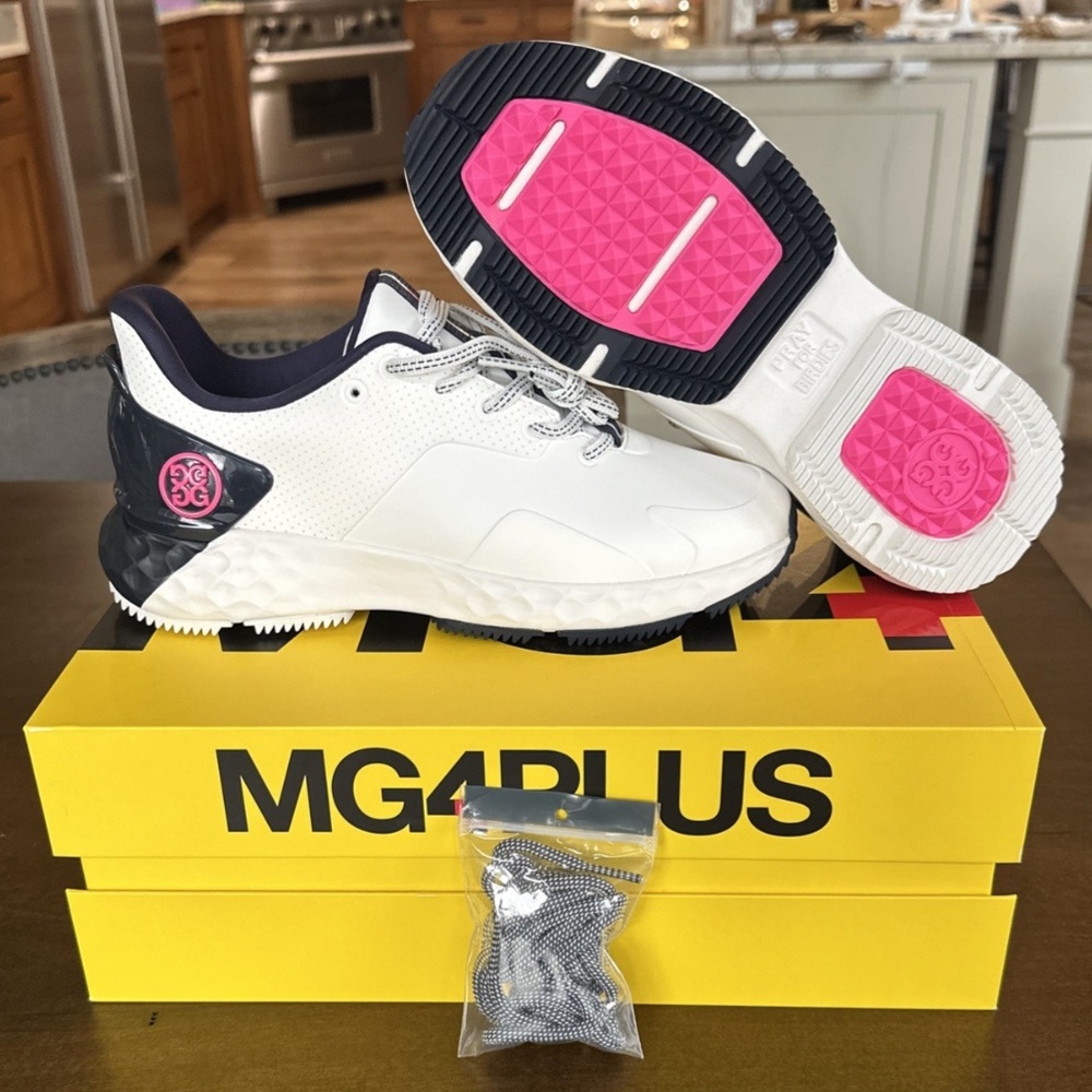 G/FORE GFORE MG4+ Golf Shoes Sneakers Snow/Twillight Navy Womens 7 NEW